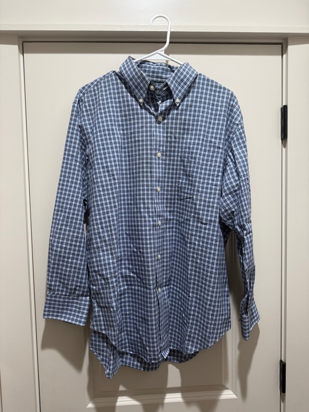Lauren Ralph Lauren Blue and White Plaid Button-Down Shirt